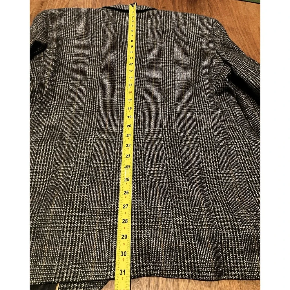 Vintage Haggar Tweed Blazer Made‎ in USA Plaid Sport Coat Classic 44R Gray Tan